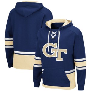 Georgia Tech Yellow Jackets Colosseum Lace Up 3.0 Pullover Hoodie - Navy
