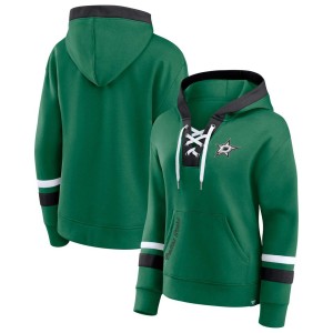 Dallas Stars Fanatics Branded Women's Bombastic Exclusive Lace-Up Pullover Hoodie - Kelly Green