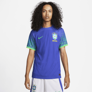 Brazil 2022/23 Match Away Men's Nike Dri-FIT ADV Soccer Jersey - Paramount Blue/Green Spark/Dynamic Yellow/Green Spark