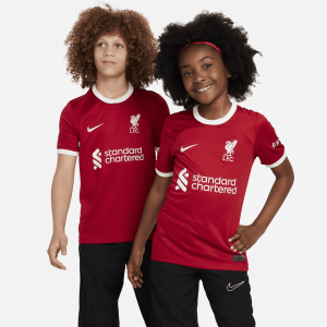 Liverpool FC 2023/24 Stadium Home Big Kids' Nike Dri-FIT Soccer Jersey - Gym Red/White