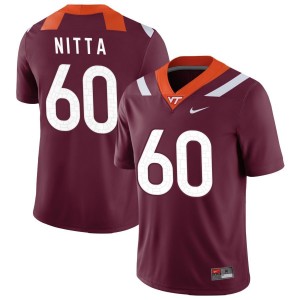 Caleb Nitta Virginia Tech Hokies Nike NIL Replica Football Jersey - Maroon
