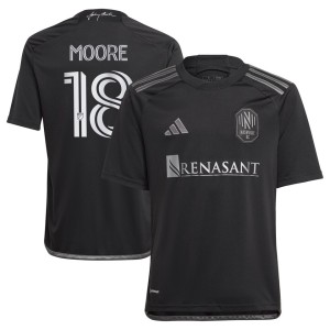 Shaq Moore Nashville SC adidas Youth 2023 Man In Black Kit Replica Player Jersey - Black