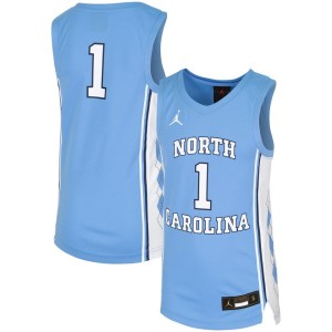 #1 North Carolina Tar Heels Jordan Youth Replica Team Basketball Jersey - Carolina Blue