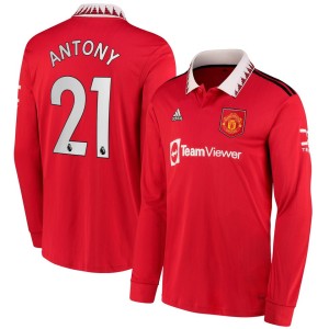 Antony Manchester United adidas 2022/23 Home Replica Long Sleeve Jersey - Red