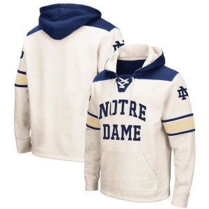 Notre Dame Fighting Irish Colosseum 2.0 Lace-Up Pullover Hoodie - Cream