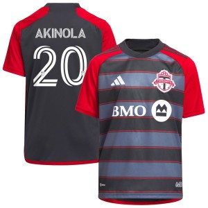 Ayo Akinola Toronto FC adidas Youth 2023 Club Kit Replica Jersey - Gray
