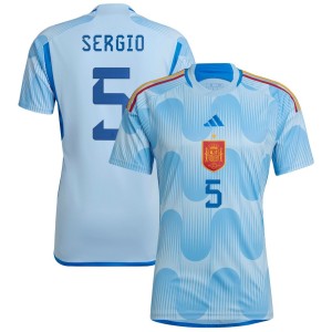 Sergio Busquets Spain National Team adidas Youth 2022/23 Away Replica Player Jersey - Blue