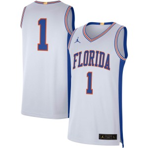 #1 Florida Gators Jordan Brand Retro Limited Jersey - White