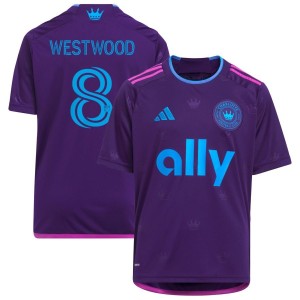 Ashley Westwood Charlotte FC adidas Youth 2023 Crown Jewel Kit Replica Jersey - Purple