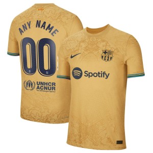 Barcelona Nike 2022/23 Away Authentic Custom Jersey - Yellow