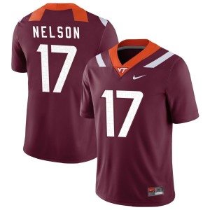 Cole Nelson Virginia Tech Hokies Nike NIL Replica Football Jersey - Maroon