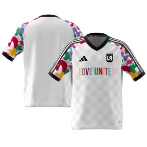 LAFC adidas Youth 2023 Pride Pre-Match Top - White