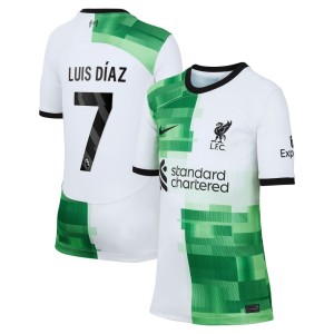 Luis Diaz Liverpool Nike Youth 2023/24 Away Replica Player Jersey - White