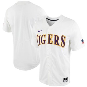 LSU Tigers Nike Replica Full-Button Baseball Jersey - White