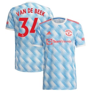 Donny van de Beek Manchester United adidas 2021/22 Away Replica Jersey - White