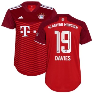 Alphonso Davies Bayern Munich adidas Women's 2021/22 Home Replica Player Jersey - Red