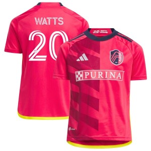 Akil Watts St. Louis City SC adidas Youth 2023 CITY Kit Replica Jersey - Red