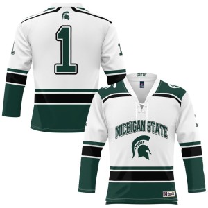 #1 Michigan State Spartans ProSphere Hockey Jersey - White