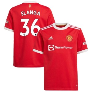 Anthony Elanga Manchester United adidas Youth 2021/22 Home Replica Jersey - Red
