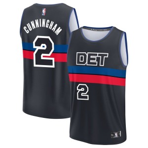 Cade Cunningham Detroit Pistons Fanatics Branded Youth Fast Break Replica Jersey - Statement Edition - Black
