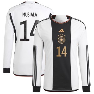 Jamal Musiala Germany National Team adidas 2022/23 Replica Long Sleeve Player Jersey - White