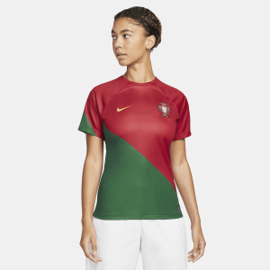 Portugal 2022/23 Stadium Home Women's Nike Dri-FIT Soccer Jersey - Pepper Red/Pepper Red/Gold Dart