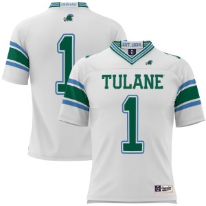 #1 Tulane Green Wave ProSphere Youth Football Jersey - White