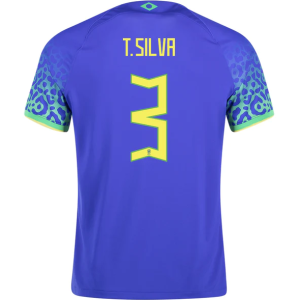 Brazil Thiago Silva Away Jersey 2022 World Cup Kit