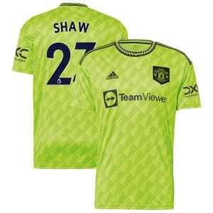 Luke Shaw Manchester United adidas 2022/23 Third Replica Jersey - Neon Green