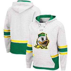 Oregon Ducks Colosseum Lace Up 3.0 Pullover Hoodie - White