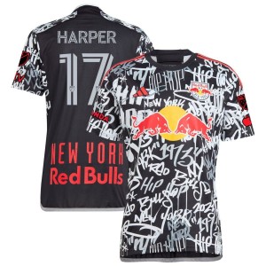 Cameron Harper  New York Red Bulls adidas 2023 Freestyle Authentic Jersey - Black