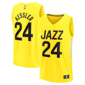 Youth Fanatics Branded Walker Kessler Yellow Utah Jazz Fast Break Player Jersey - Icon Edition