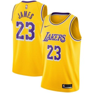 Men's Los Angeles Lakers LeBron James Icon Edition Jersey Gold