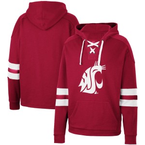 Washington State Cougars Colosseum Lace-Up 4.0 Pullover Hoodie - Crimson