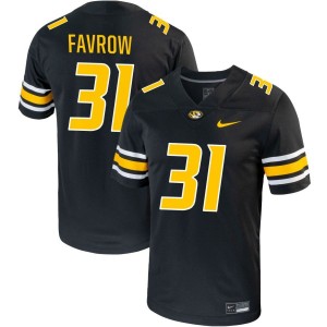 Anthony Favrow Missouri Tigers Nike NIL Replica Football Jersey - Black