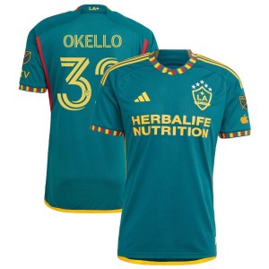 Noble Okello LA Galaxy adidas 2023 LA Kit Authentic Jersey - Green