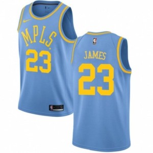 Men's Los Angeles Lakers LeBron James Jersey Hardwood Classics Blue