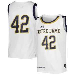 #42 Notre Dame Fighting Irish Under Armour Youth Replica Basketball Jersey - White
