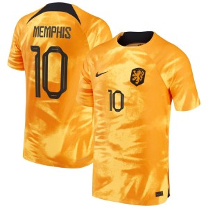 Memphis Depay Netherlands National Team Nike 2022/23 Home Vapor Match Authentic Player Jersey - Orange