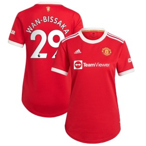 Aaron Wan-Bissaka Manchester United adidas Women's 2021/22 Home Replica Player Jersey - Red