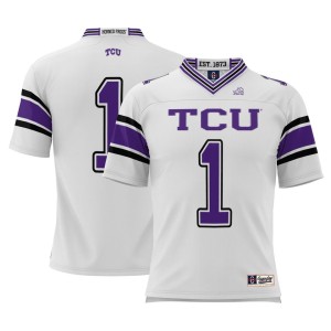 #1 TCU Horned Frogs ProSphere Endzone Football Jersey - White