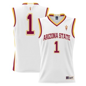 #1 Arizona State Sun Devils ProSphere Youth Basketball Jersey - White