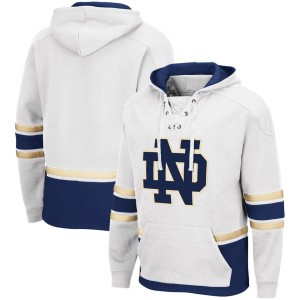 Notre Dame Fighting Irish Colosseum Lace Up 3.0 Pullover Hoodie - White