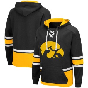 Iowa Hawkeyes Colosseum Lace Up 3.0 Pullover Hoodie - Black