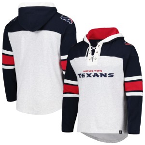 Houston Texans '47 Gridiron Lace-Up Pullover Hoodie - Heather Gray