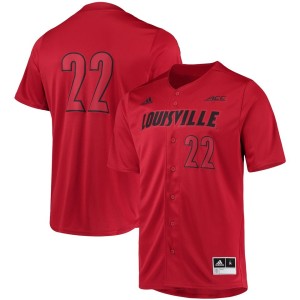 #22 Louisville Cardinals adidas Button-Up Baseball Jersey - Red