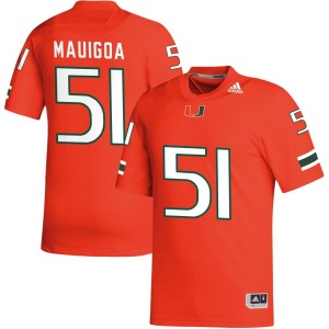 Francisco Mauigoa Miami Hurricanes adidas NIL Replica Football Jersey - Orange