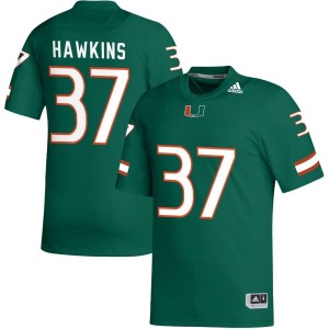 Bill Hawkins Miami Hurricanes adidas NIL Replica Football Jersey - Green