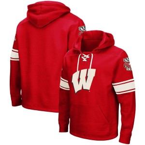 Wisconsin Badgers Colosseum 2.0 Lace-Up Pullover Hoodie - Red