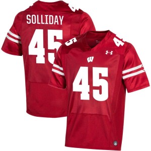 Garrison Solliday Wisconsin Badgers Under Armour NIL Replica Football Jersey - Red